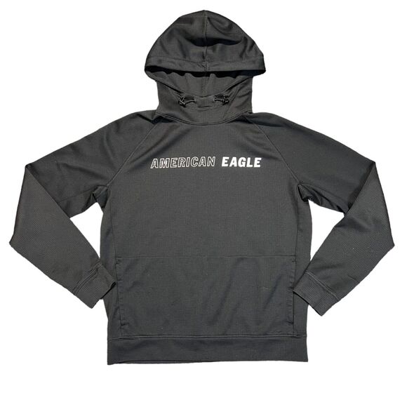 American Eagle Womens Hoodie Sweatshirt Flex Athletic Waffle Knit Pullover Small - Picture 1 of 7